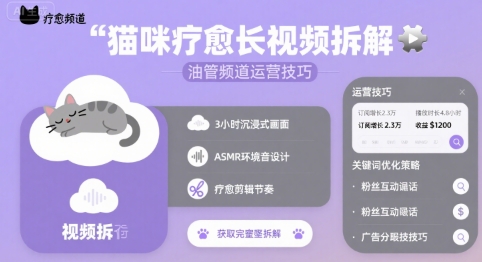 猫咪疗愈长视频拆解 &油管频道运营技巧 - 严选资源大全 - 严选资源大全