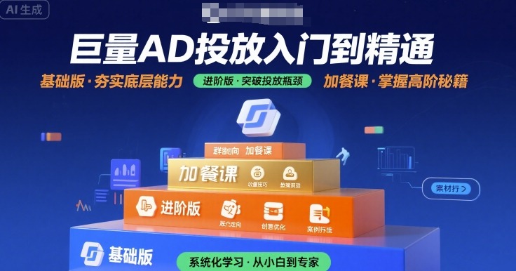 巨量AD投放入门到精通，基础版+进阶版+加餐课 - 严选资源大全 - 严选资源大全