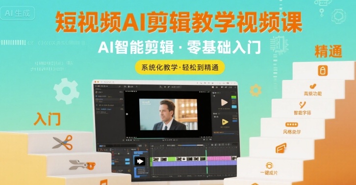 短视频AI剪辑教学视频课，入门到精通 - 严选资源大全 - 严选资源大全