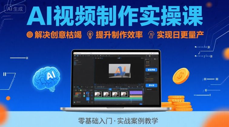 Ai视频制作实操课，解决创意枯竭、效率低下痛点，实现日更量产可持续变现 - 严选资源大全 - 严选资源大全