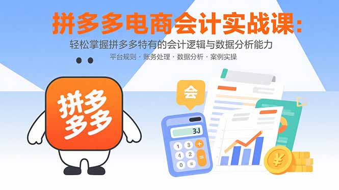 拼多多电商会计实战课：轻松掌握拼多多特有的会计逻辑与数据分析能力 - 严选资源大全 - 严选资源大全