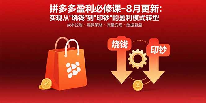 拼多多盈利必修课-8月更新：突破运营瓶颈 实现从烧钱到印钞的盈利模式转型 - 严选资源大全 - 严选资源大全