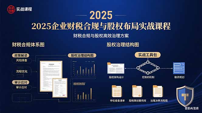 2025企业财税合规与股权布局的实战课程：财税合规与股权高效治理方案 - 严选资源大全 - 严选资源大全