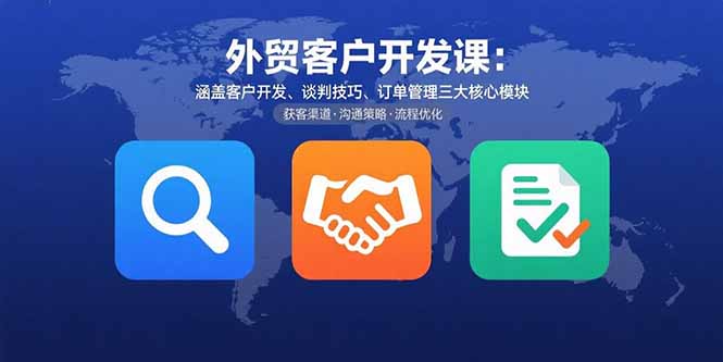 外贸客户开发课：涵盖客户开发、谈判技巧、订单管理三大核心模块 - 严选资源大全 - 严选资源大全