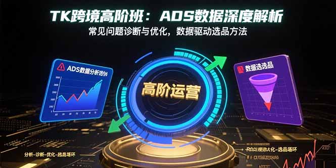 TK跨境高阶班：ADS数据深度解析，常见问题诊断与优化，数据驱动选品方法 - 严选资源大全 - 严选资源大全