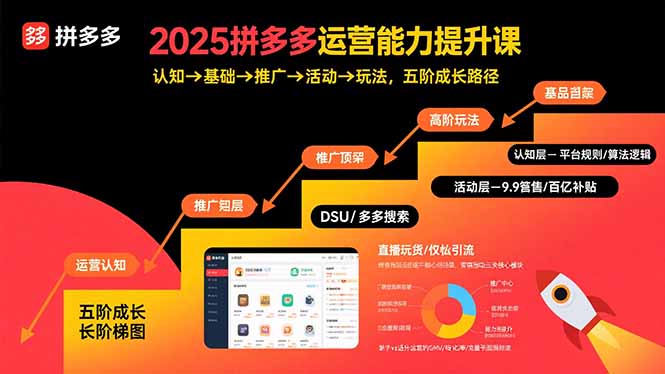 2025拼多多运营能力提升课：认知→基础→推广→活动→玩法，五阶成长路径 - 严选资源大全 - 严选资源大全