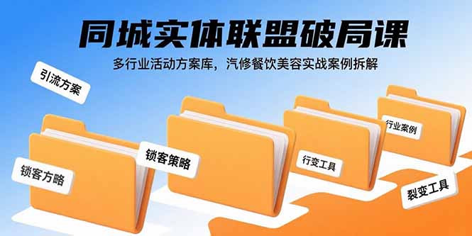 同城实体联盟破局课，多行业活动方案库，汽修餐饮美容实战案例拆解 - 严选资源大全 - 严选资源大全