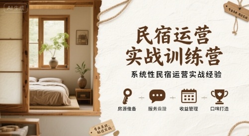 民宿运营实战训练营，系统性民宿运营实战经验 - 严选资源大全 - 严选资源大全