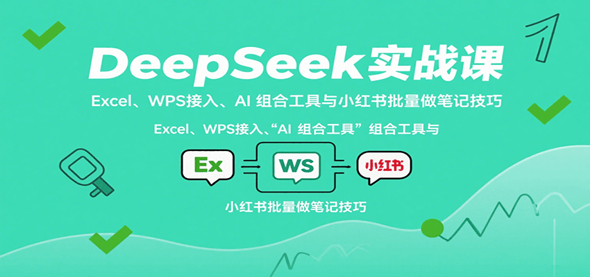 DeepSeek实战课：Excel、WPS接入、AI 组合工具与小红书批量做笔记技巧 - 严选资源大全 - 严选资源大全