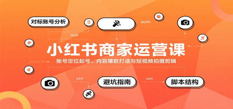 小红书商家运营课，账号定位起号、内容爆款打造与短视频拍摄剪辑 - 严选资源大全 - 严选资源大全