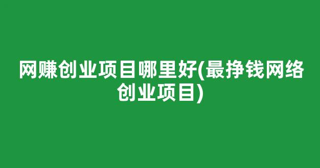 网赚创业项目哪里好(最挣钱网络创业项目) - 严选资源大全 - 严选资源大全
