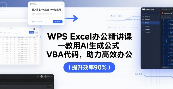 WPS Excel办公精讲课，教用 AI 生成公式，VBA 代码，助力高效办公 - 严选资源大全 - 严选资源大全