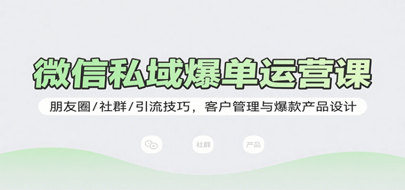 微信私域爆单运营课：朋友圈/社群/引流技巧，客户管理与爆款产品设计 - 严选资源大全 - 严选资源大全