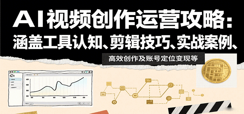 AI视频创作运营攻略：涵盖工具认知、剪辑技巧、实战案例、高效创作及账号定位变现等 - 严选资源大全 - 严选资源大全