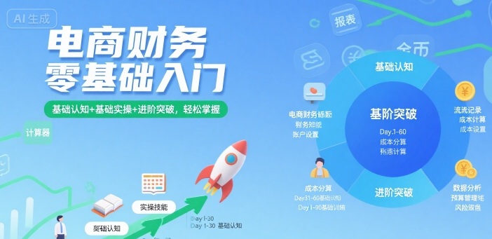 电商财务零基础入门，基础认知+基础实操+进阶突破，轻松掌握 - 严选资源大全 - 严选资源大全