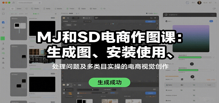 MJ和SD电商作图课：生成图、安装使用、处理问题及多类目实操的电商视觉创作 - 严选资源大全 - 严选资源大全