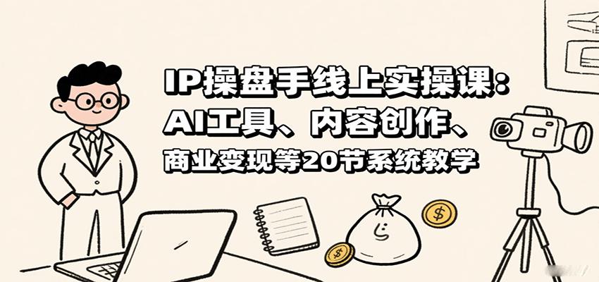 IP操盘手线上实操课：AI工具、内容创作、商业变现等20节系统教学 - 严选资源大全 - 严选资源大全