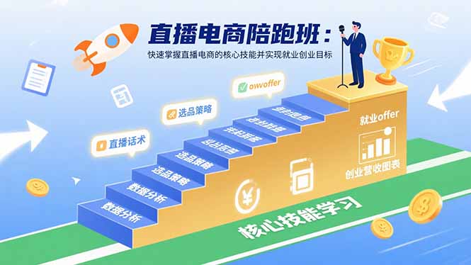 直播电商陪跑班：快速掌握直播电商的核心技能并实现就业/创业目标 - 严选资源大全 - 严选资源大全