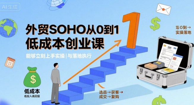 外贸SOHO从0到1低成本创业课，能够立刻上手实操与落地执行 - 严选资源大全 - 严选资源大全
