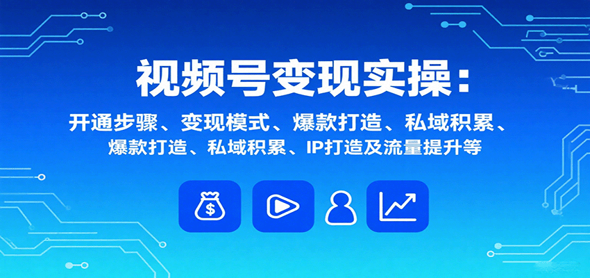 视频号变现实操，含开通步骤、变现模式、爆款打造、私域积累、IP打造及流量提升等 - 严选资源大全 - 严选资源大全