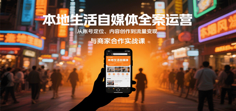 本地生活自媒体全案运营,从账号定位、内容创作到流量变现与商家合作实战课 - 严选资源大全 - 严选资源大全