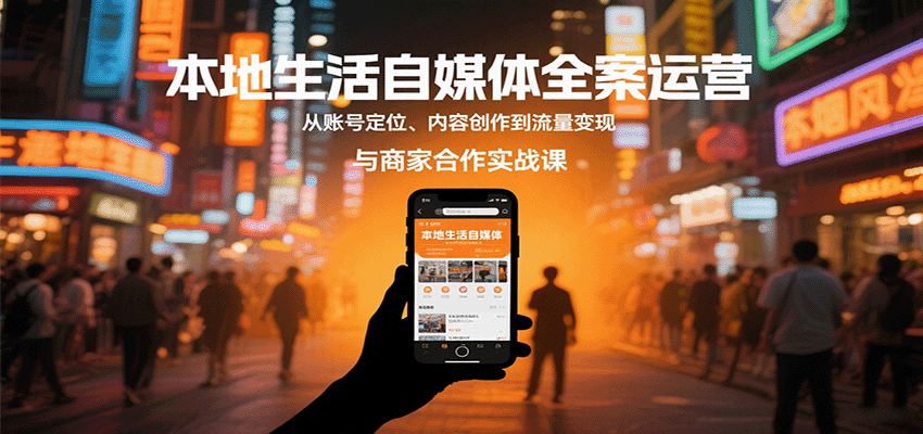 本地生活自媒体全案运营，从账号定位、内容创作到流量变现与商家合作实战课 - 严选资源大全 - 严选资源大全
