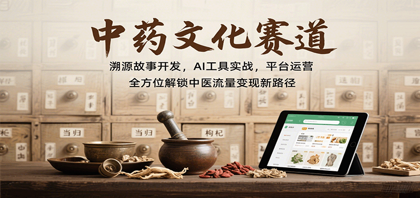 中药文化赛道：溯源故事开发，AI工具实战，平台运营，全方位解锁中医流量变现新路径 - 严选资源大全 - 严选资源大全