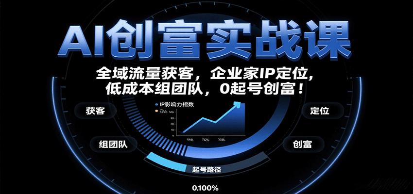 AI创富实战课：企业家IP定位，全域流量获客，低成本组团队，0起号创富！ - 严选资源大全 - 严选资源大全
