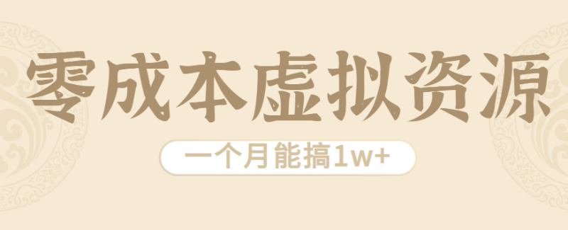 相当暴利的虚拟资源项目,无需成本一个月能搞1w+ - 严选资源大全 - 严选资源大全