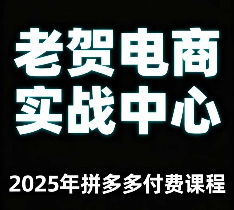 老贺电商2025年拼多多付费课程,用通俗易懂的方法告诉你多多怎么玩 - 严选资源大全 - 严选资源大全