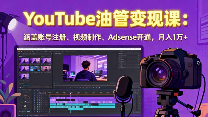 2025YouTube油管变现课：涵盖账号注册、视频制作、Adsense开通，月入1万+ - 严选资源大全 - 严选资源大全