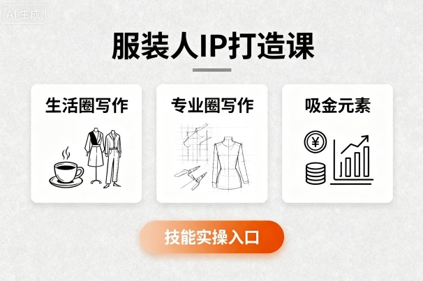 服装人IP打造课，文案创富+生活圈写作+专业圈写作+服装人专属+吸金元素+技能实操 - 严选资源大全 - 严选资源大全