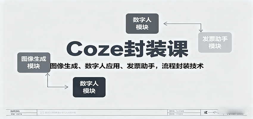 Coze封装课，图像生成、数字人应用、发票助手，流程封装技术 - 严选资源大全 - 严选资源大全