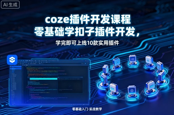 coze插件开发课程，零基础学扣子插件开发，学完即可上线10款实用插件 - 严选资源大全 - 严选资源大全