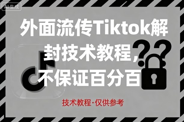 外面流传Tiktok解封技术教程，不保证百分百，具体自测 - 严选资源大全 - 严选资源大全