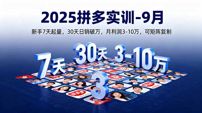 2025拼多多实训-9月：新手7天起量,30天日销破万,月利润3-10万,可矩阵复制 - 严选资源大全 - 严选资源大全