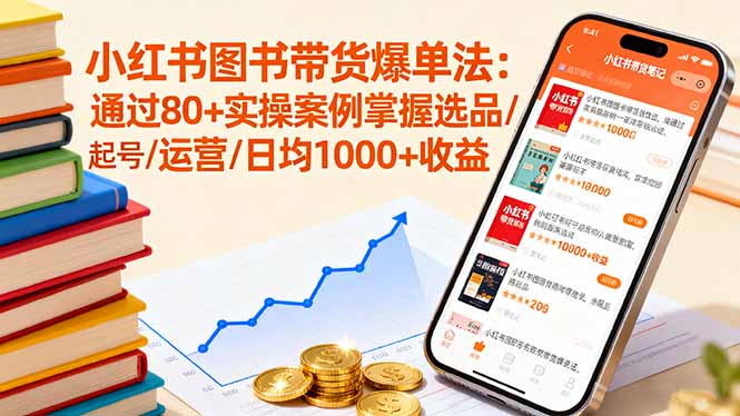小红书图书带货爆单法：通过80+实操案例掌握选品/起号/运营/日均1000+收益 - 严选资源大全 - 严选资源大全
