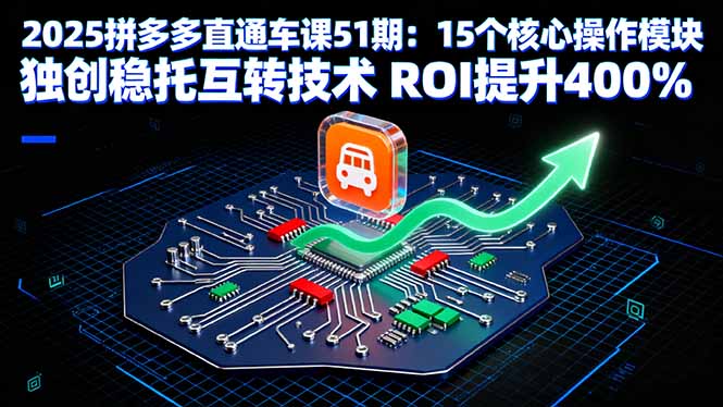 2025拼多多直通车课51期：15个核心操作模块 独创稳托互转技术 ROI提升400% - 严选资源大全 - 严选资源大全