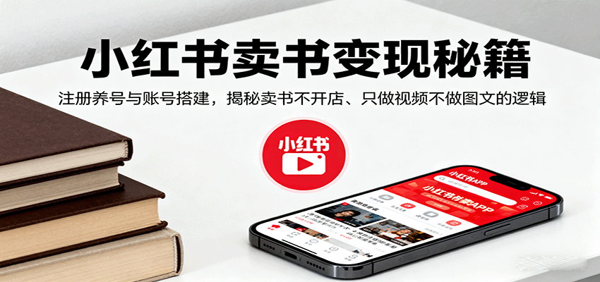 小红书卖书变现秘籍，注册养号与账号搭建，揭秘卖书不开店、只做视频不做图文的逻辑 - 严选资源大全 - 严选资源大全