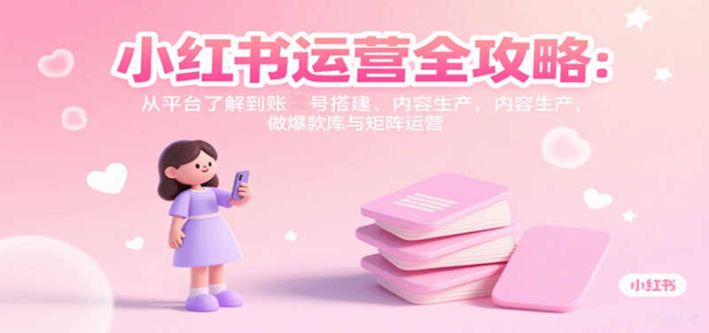 小红书运营全攻略：从平台了解到账号搭建、内容生产，做爆款库与矩阵运营 - 严选资源大全 - 严选资源大全