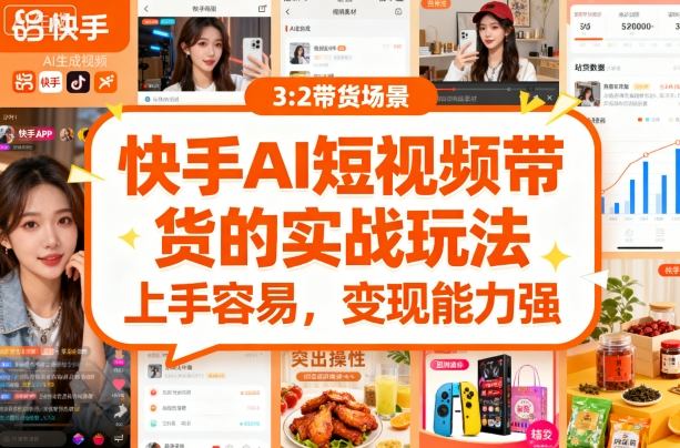 快手ai短视频带货的实战玩法，上手容易，变现能力强 - 严选资源大全 - 严选资源大全