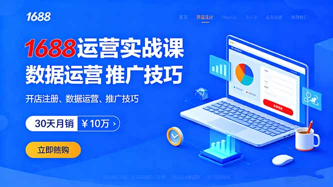 1688运营实战课：开店注册、数据运营、推广技巧，30天月销破10万+ - 严选资源大全 - 严选资源大全