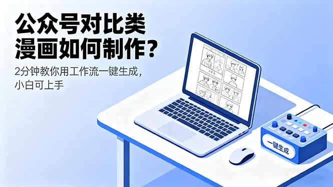 公众号对比类漫画如何制作？2分钟教你用工作流一键生成，小白可上手 - 严选资源大全 - 严选资源大全
