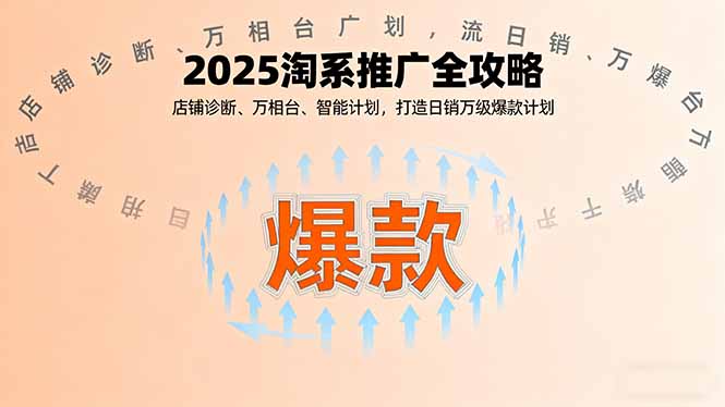 2025淘系推广全攻略，店铺诊断、万相台、智能计划，打造日销万级爆款计划 - 严选资源大全 - 严选资源大全