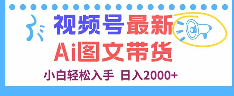 视频号最新AI图文带货，每天几分钟，小白轻松入手，日入2000+ - 严选资源大全 - 严选资源大全