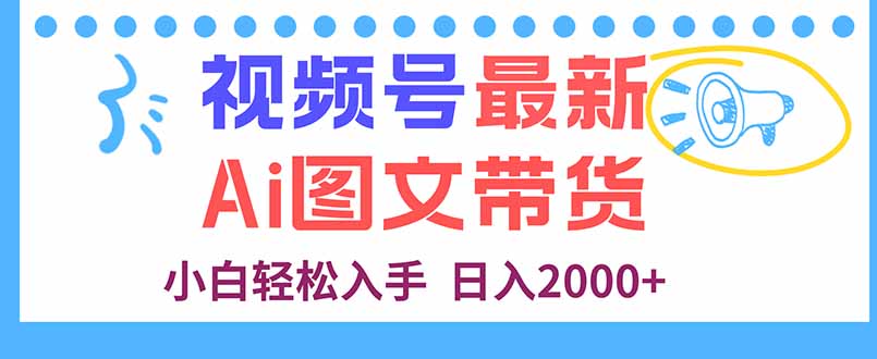 视频号最新AI图文带货,每天几分钟,小白轻松入手,日入2000+ - 严选资源大全