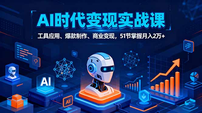 AI时代全场景实战课，工具应用、爆款制作、商业变现，51节掌握月入2万+ - 严选资源大全 - 严选资源大全