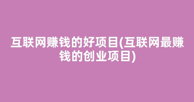 互联网赚钱的好项目(互联网最赚钱的创业项目) - 严选资源大全 - 严选资源大全