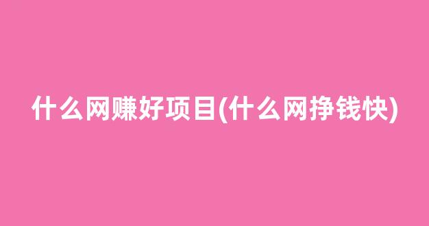 什么网赚好项目(什么网挣钱快) - 严选资源大全 - 严选资源大全