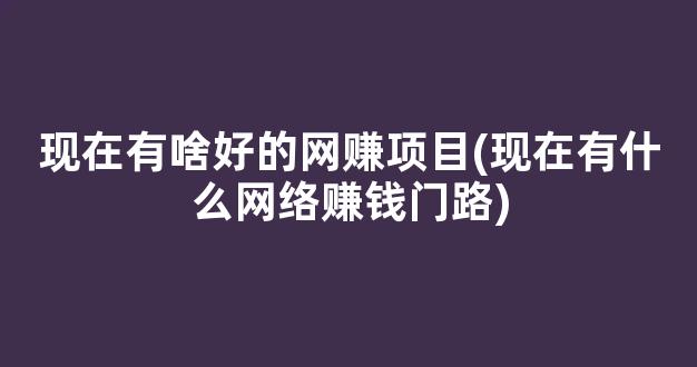 现在有啥好的网赚项目(现在有什么网络赚钱门路) - 严选资源大全 - 严选资源大全